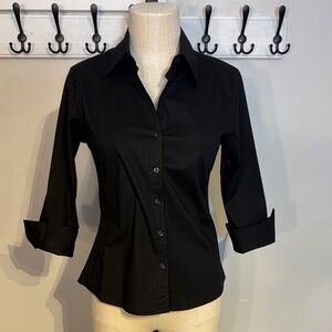 Suzy Shier Classic Black Button-Down Shirt